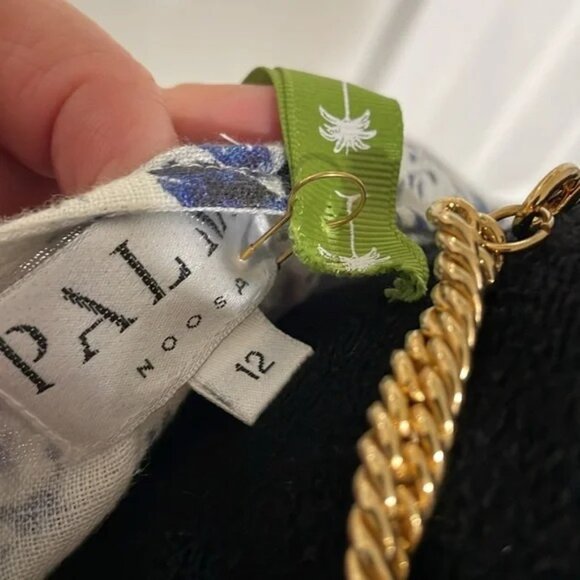 Palm Noosa Linen Midi Dress Blue Floral - Picture 3 of 6